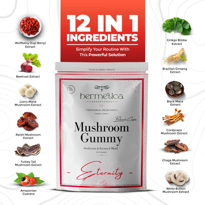 Eternity Mushroom Gummy – 12-in-1 Adaptogenic Mushroom & Botanical Blend