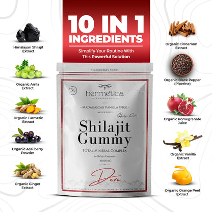 Deva Shilajit Gummy – 10-in-1 Adaptogen & Mineral Complex
